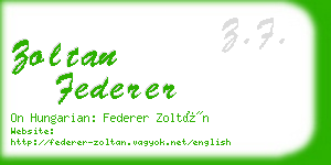 zoltan federer business card